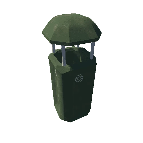 Green small waste bin